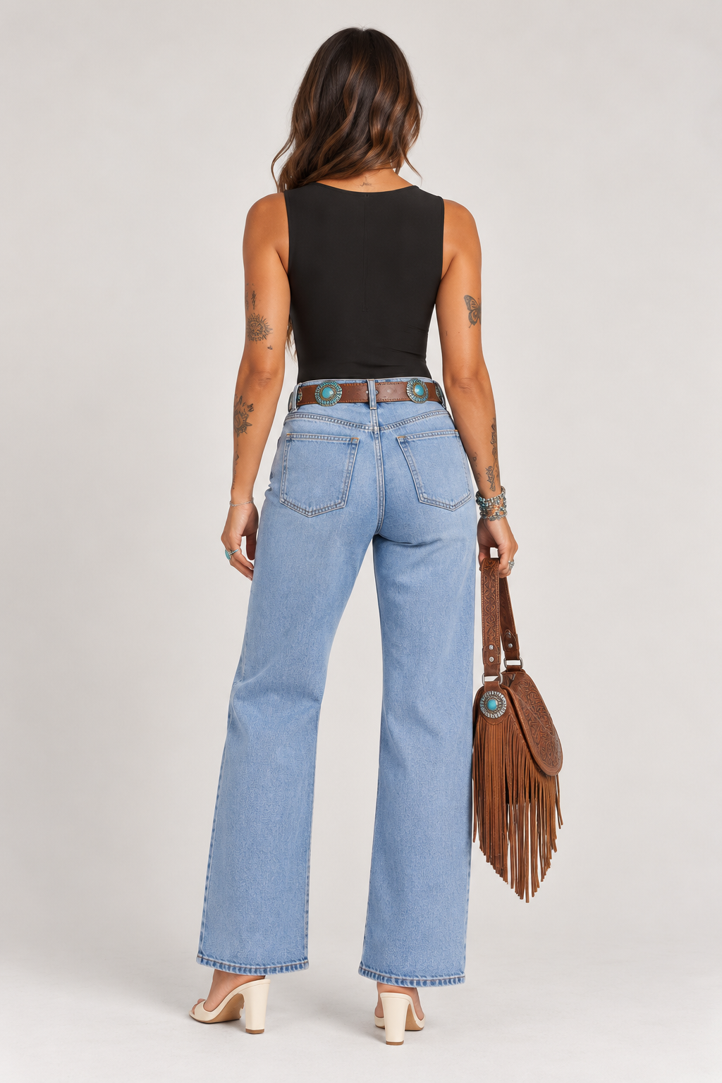 Multi Beaded Buckle Stretch Jersey Bodysuit