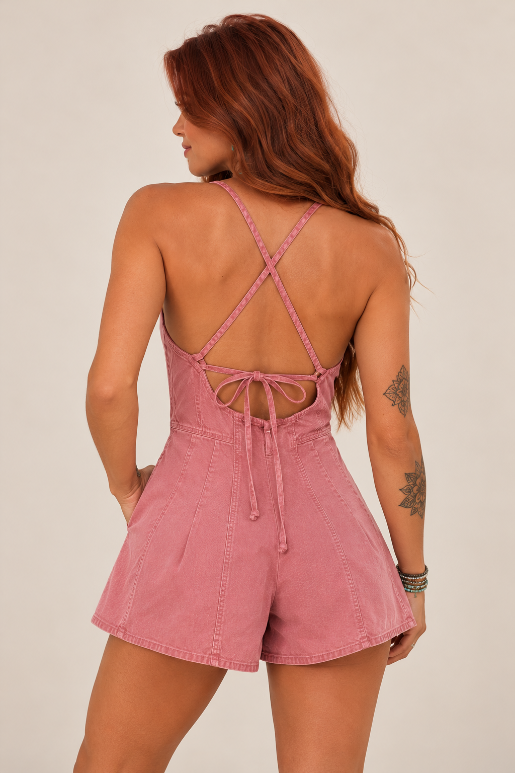 The Rosie Western Denim Romper