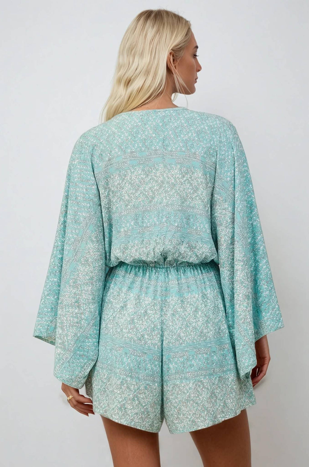 The Seafoam Paisley Romper