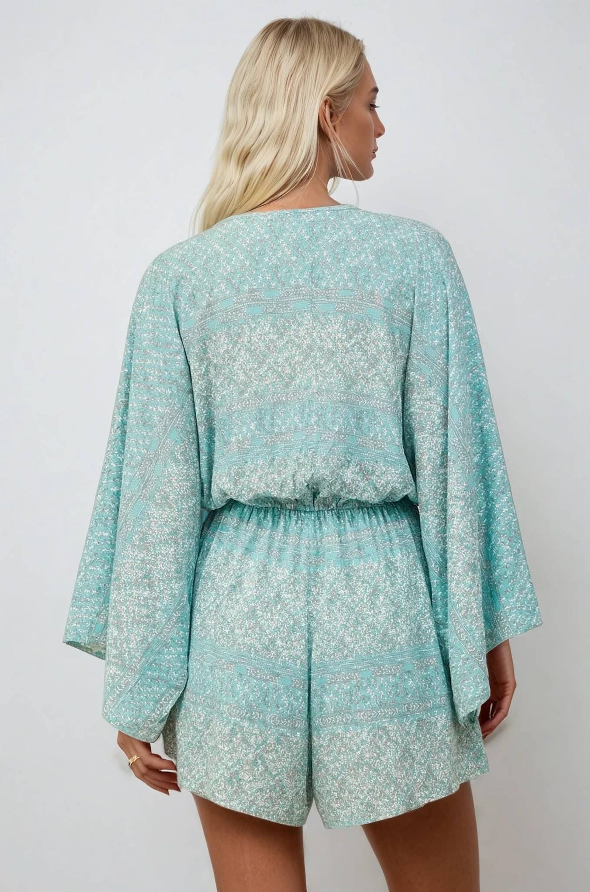 The Seafoam Paisley Romper