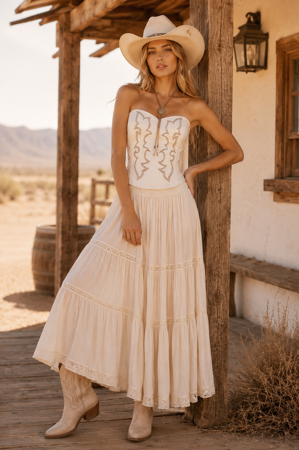 The Cream Boot Stitch Bustier